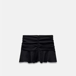 Zara Black Ruched Mini Skirt